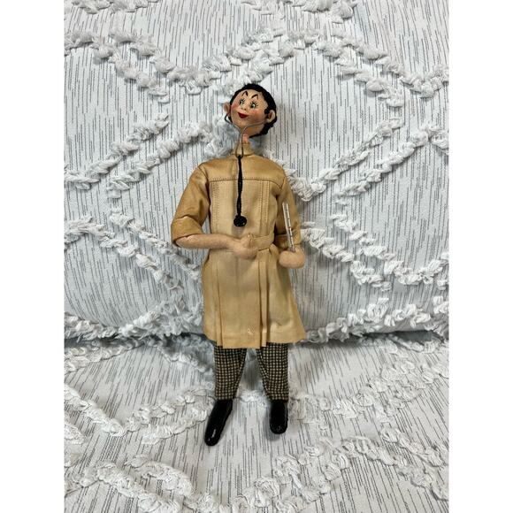 Vintage Roldan Klumpe Doctor Doll with Stethoscope and Thermometer